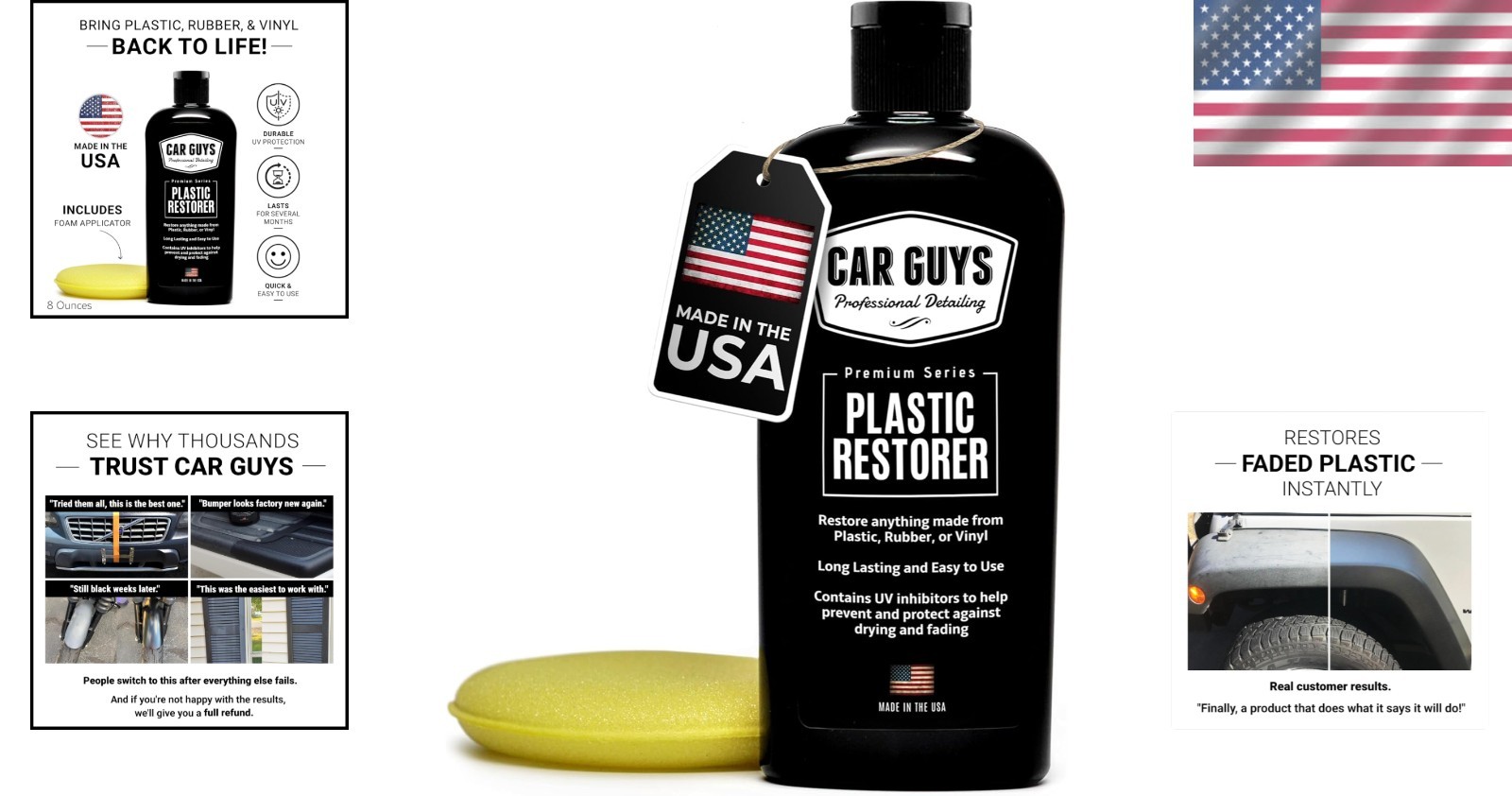 Water-Resistant 8 Oz Plastic and Vinyl Restorer – Keeps Surfaces Looking New