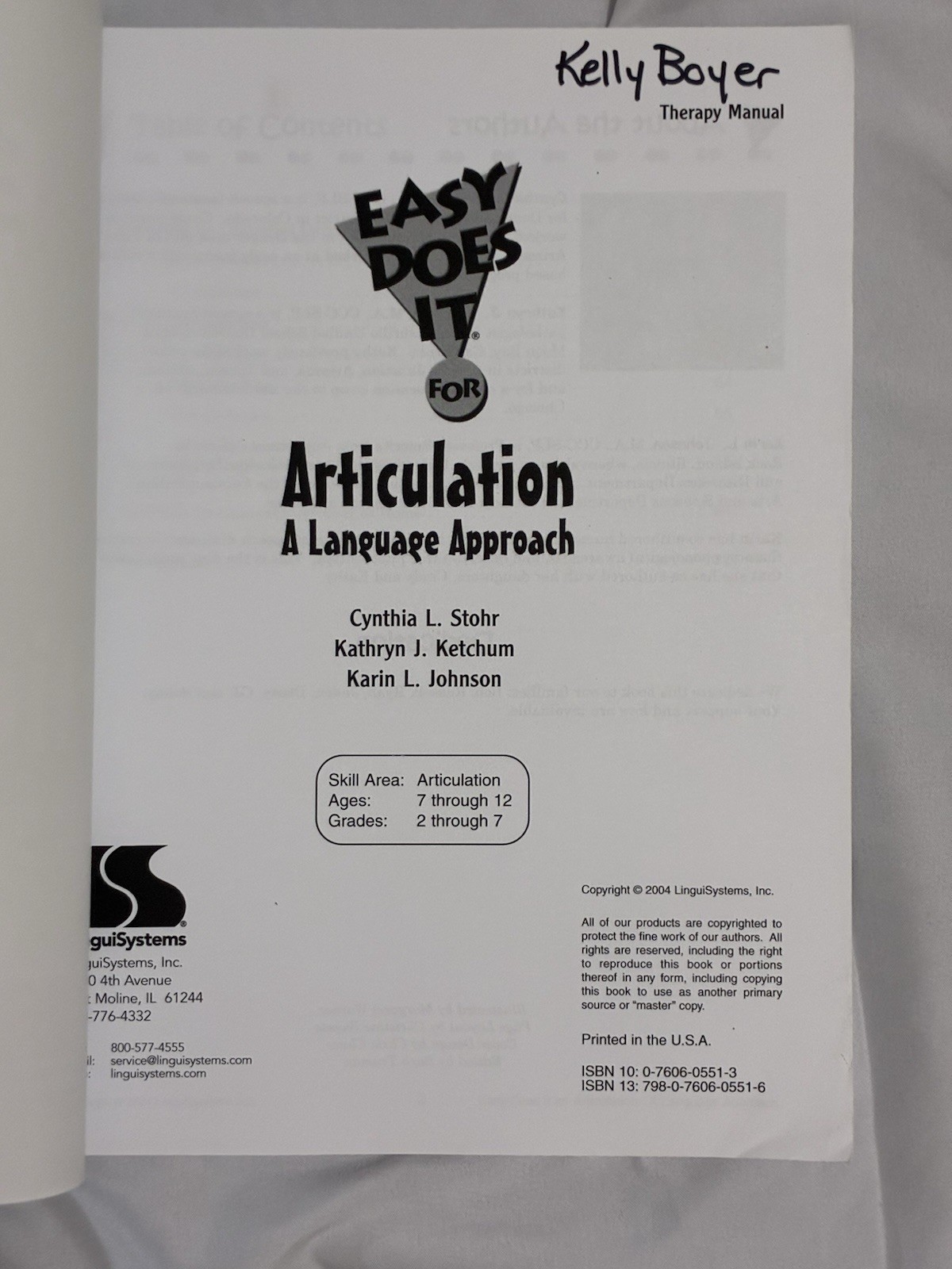 Easy Does It for Articulation Language Approach Materials Book Therapy Manua
