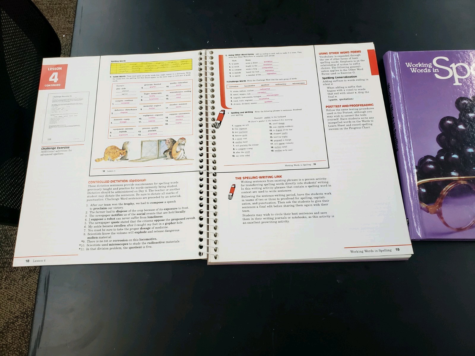 Teacher Ed Student Textbook Working in Words Spelling Level G Grade 7 Homeschool