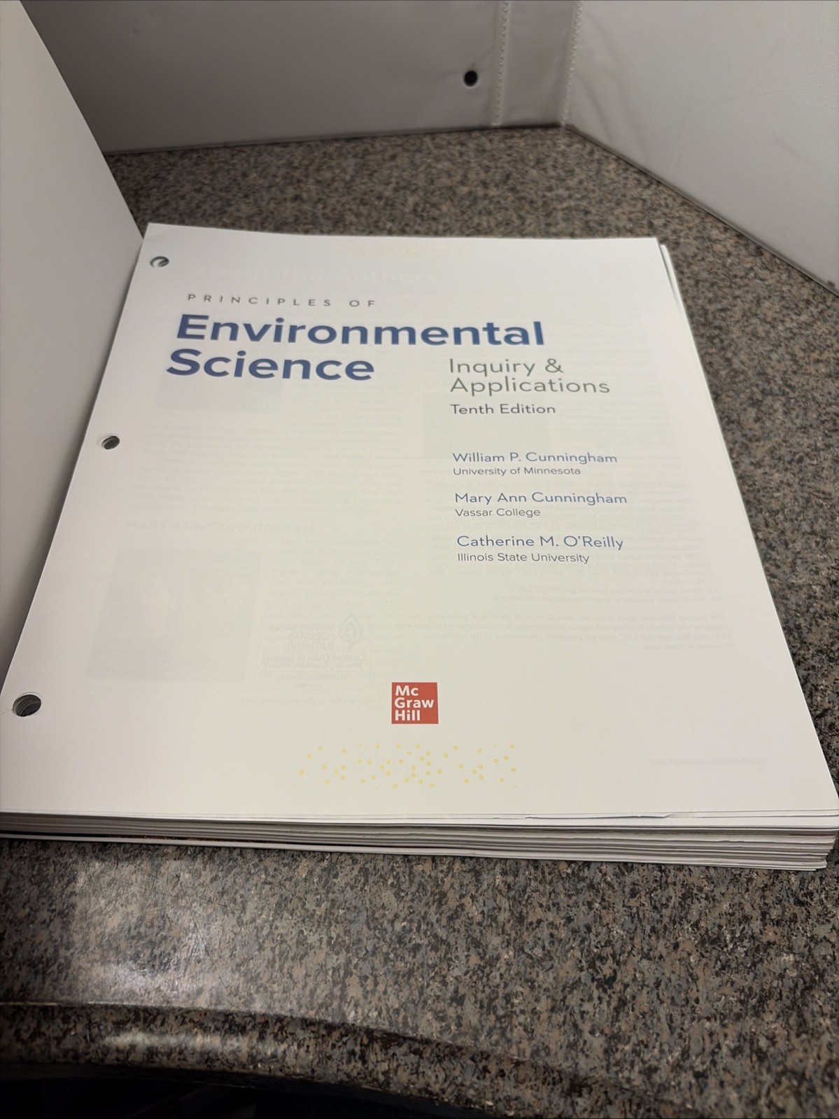 Principles of Environmental Science, 10th Ed. by Cunningham (2022, Loose Leaf)