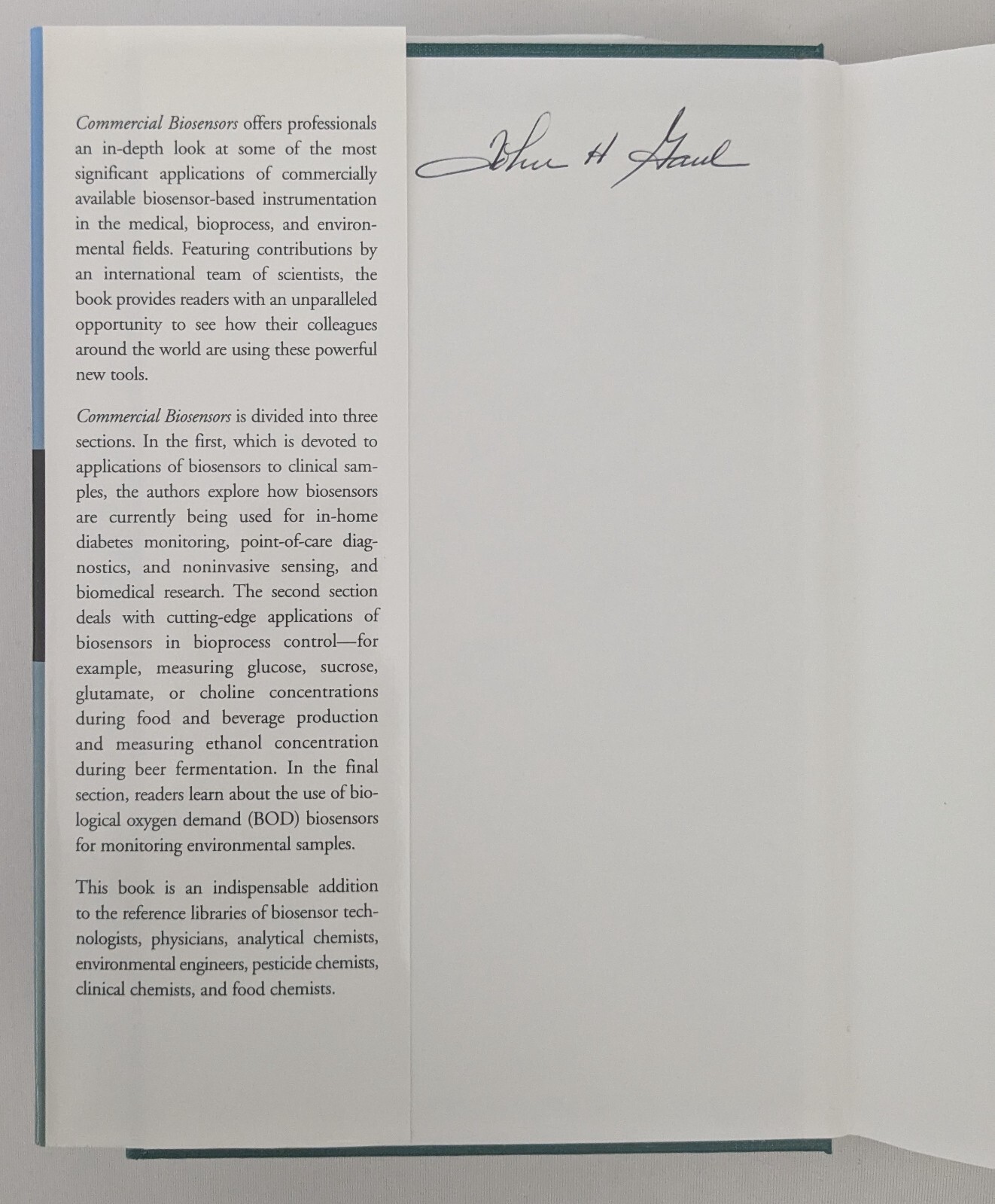 Commercial Biosensors Edited by Graham Ramsay (HC 1998 John Wiley & Sons)