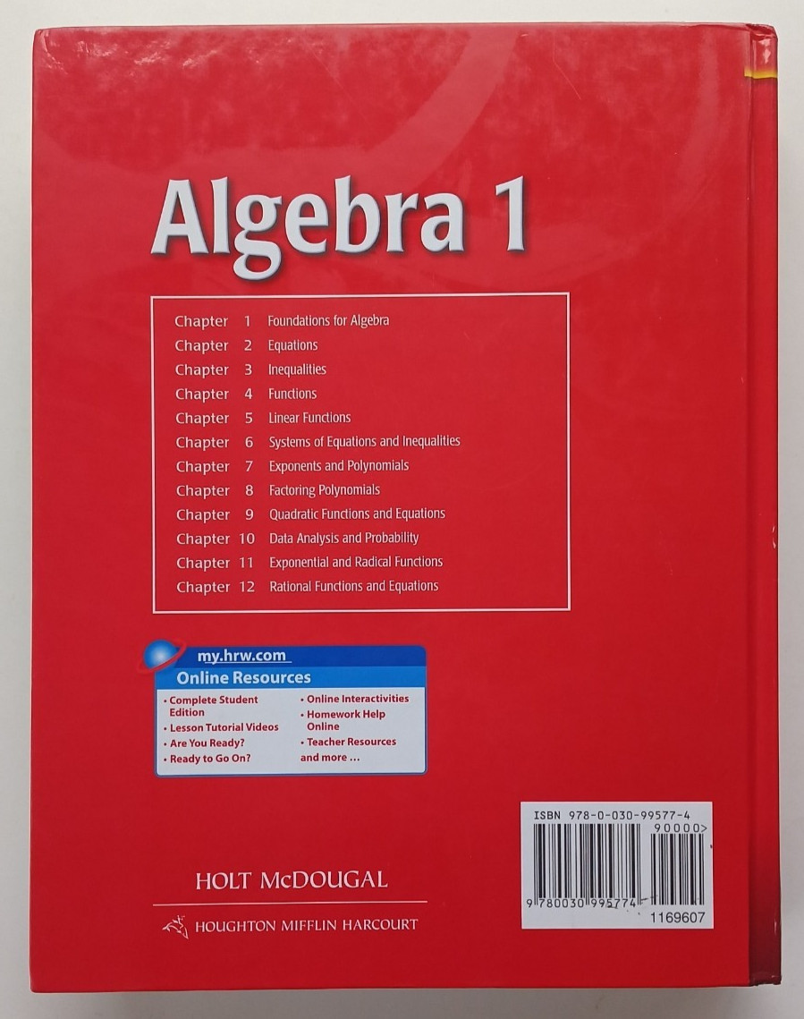 Algebra 1 Teacher’s Edition – Holt McDougal (Houghton Mifflin Harcourt, 2011) HC