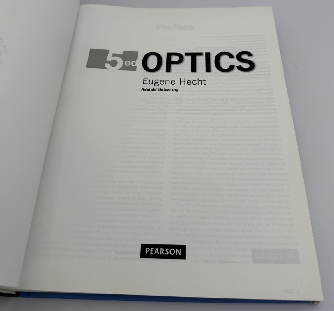 Optics by Eugene Hecht (2015, Hardcover) – GOOD/ VERY GOOD