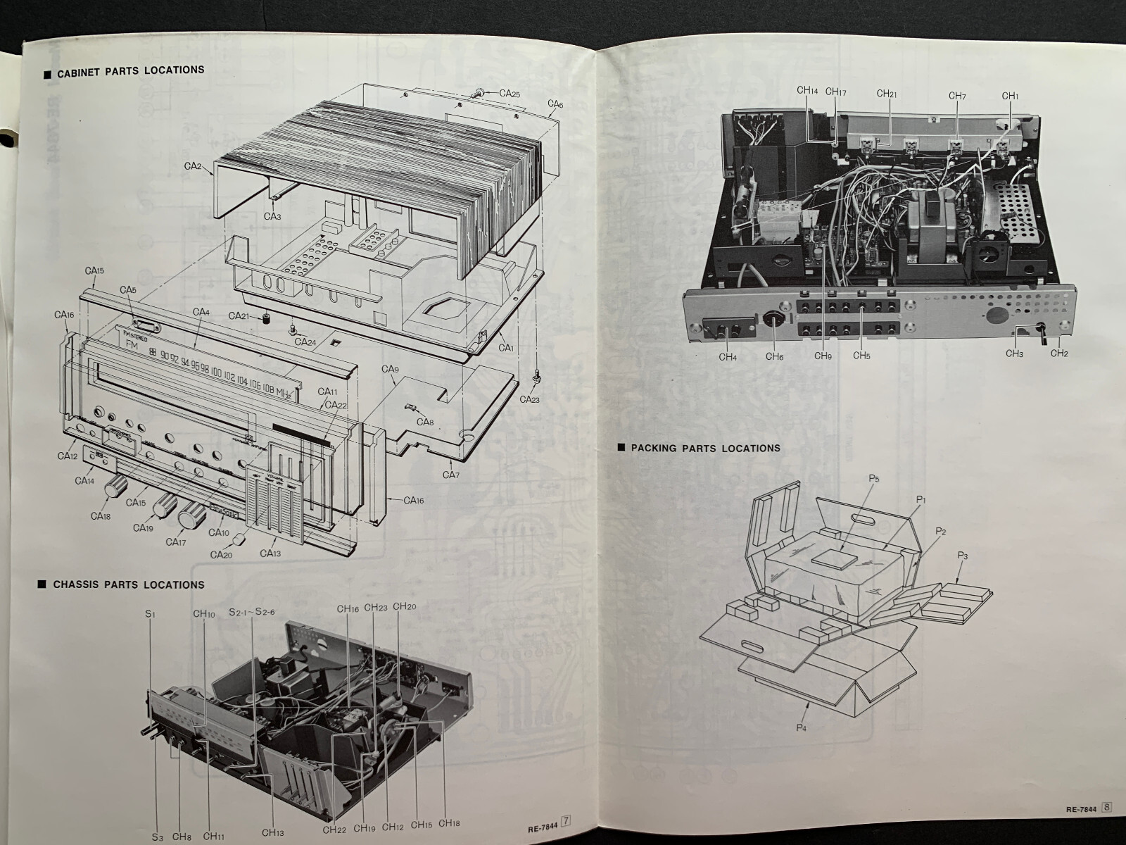 Panasonic RE-7844 FM-AM 4-Channel Amplifier ORIGINAL Service Manual