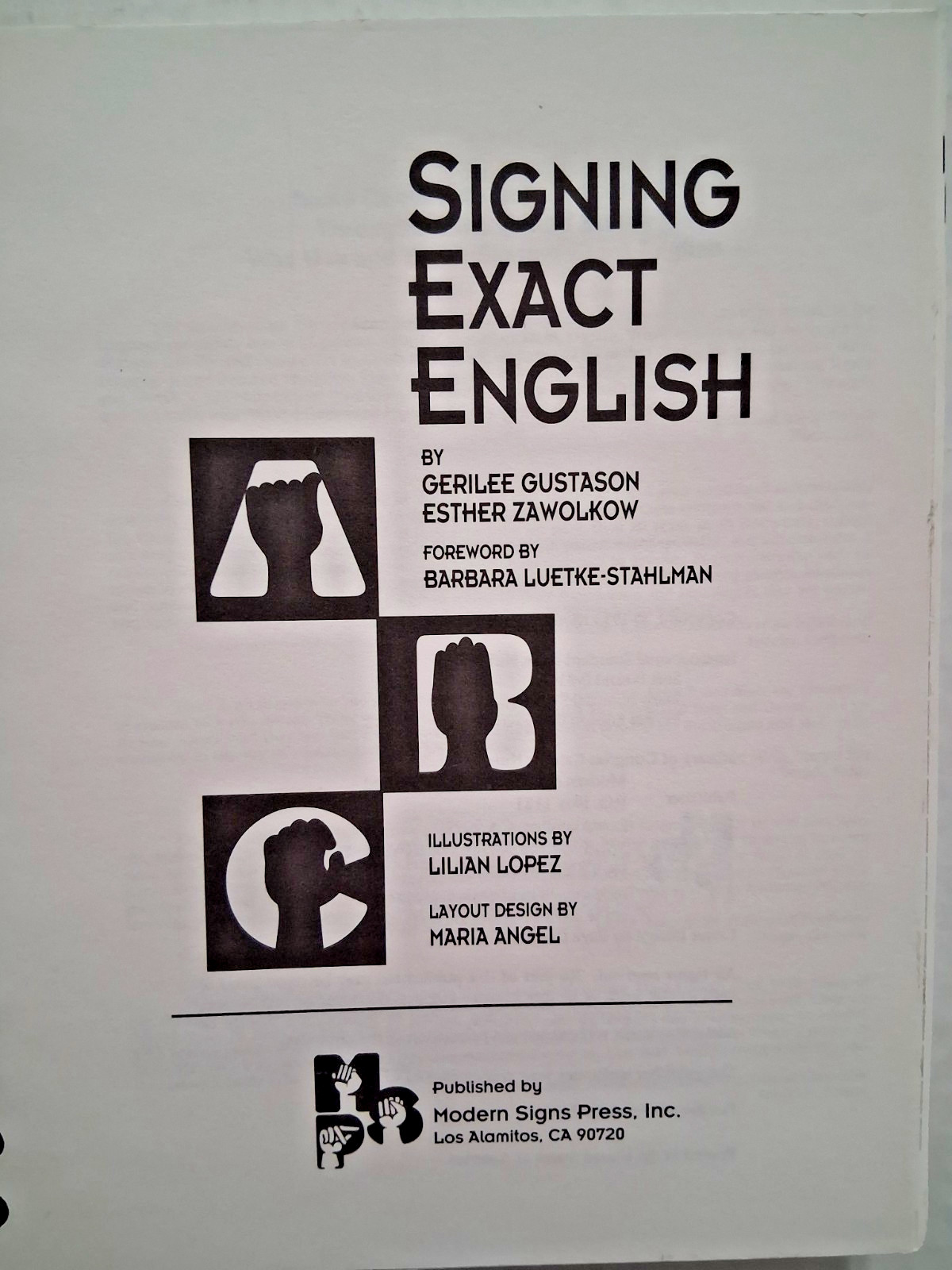 Signing Exact English book, Pocket Edition, 2006, Modern Signs Press, sign lang.