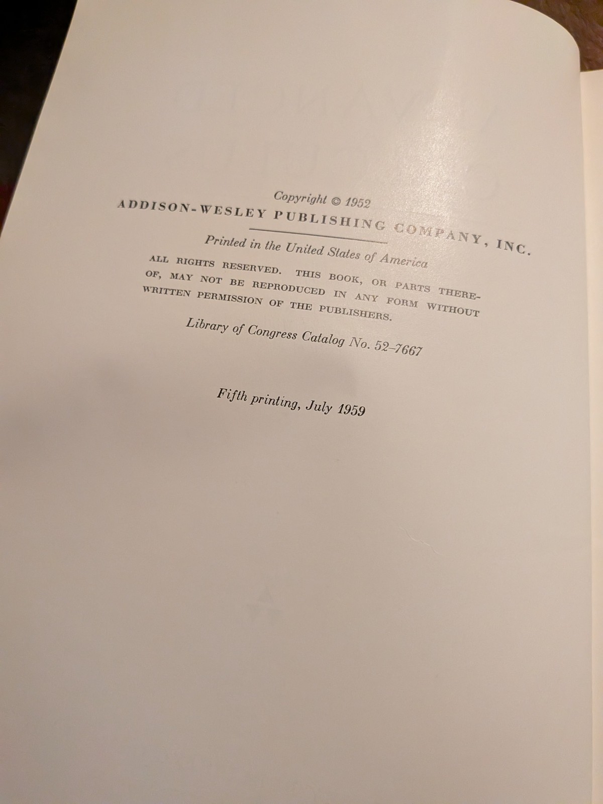 ADVANCED CALCULUS By Wilfred Kaplan 1952- Hardcover – 5th print,.no DC