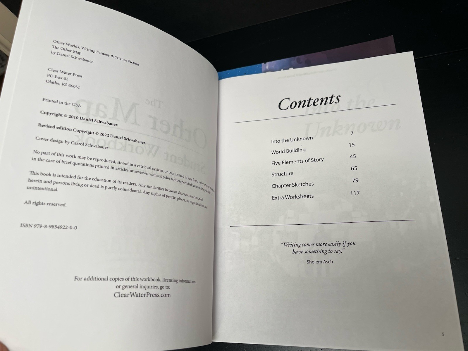 Other Worlds Portal Writing Curriculum Manual & Workbook Daniel Schwabauer READ