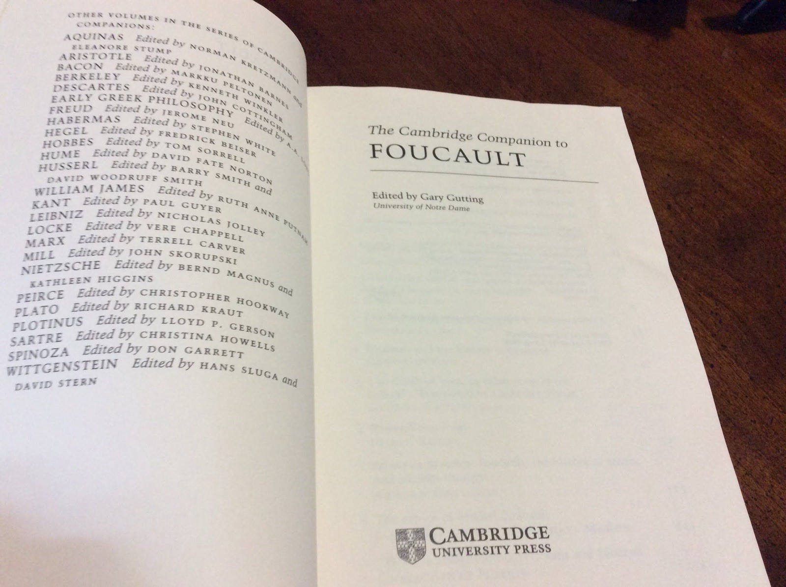 The Cambridge Companion to Foucault By Gary Gutting 1994 Paperback