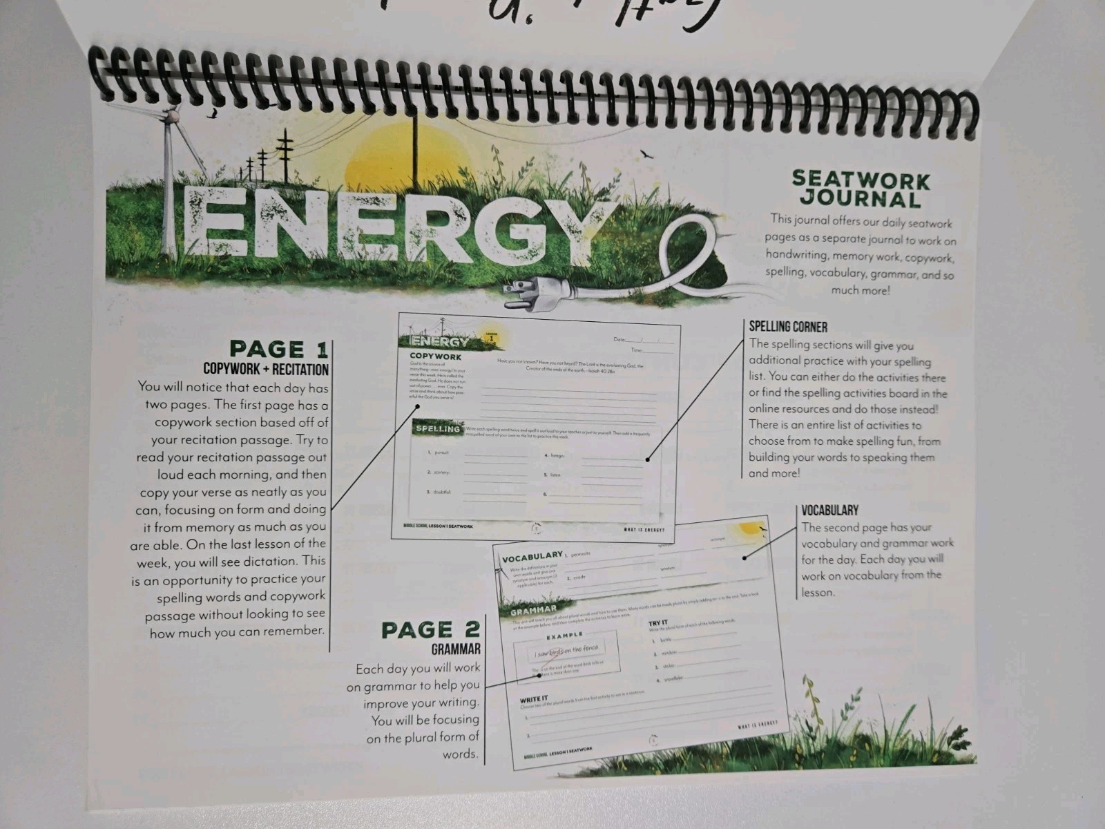 Gather Round Homeschool – Energy – Middle School SeatWork Journal Manuscript NEW