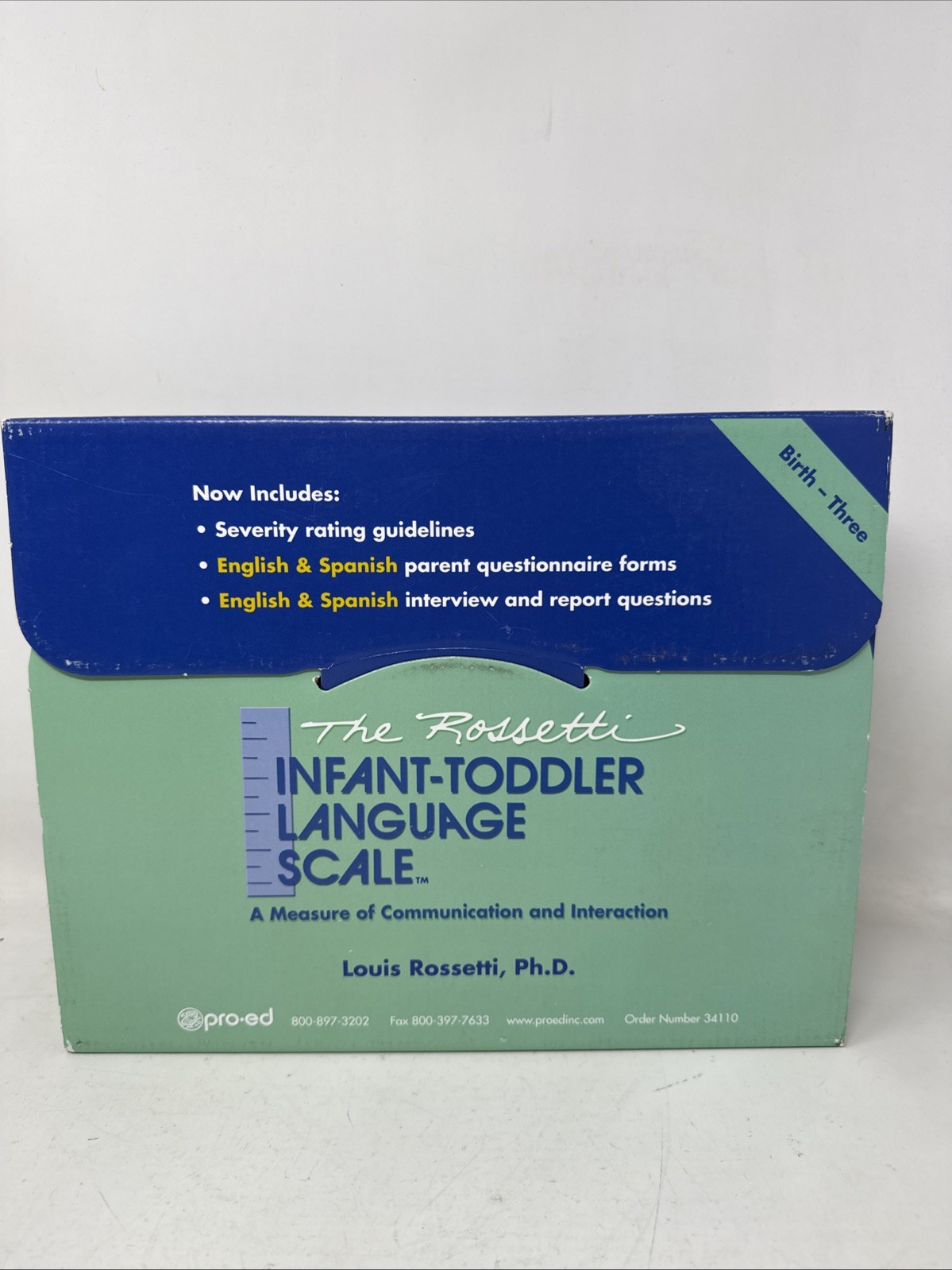 The Rossetti Infant-Toddler Language Scale Complete Kit. Birth-Three. Eng & Span
