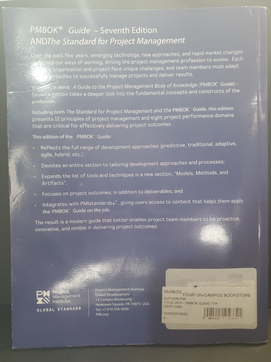 PMBOK Guide 7th Edition PMI Project Management Body of Knowledge 2021
