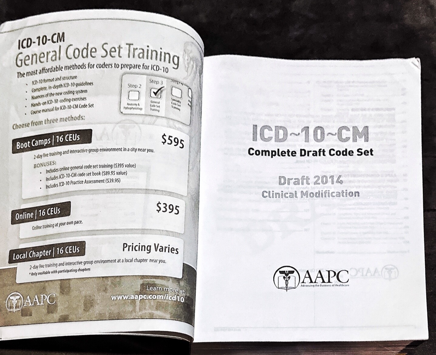 Lot 2 AAPC ICD-10-CM Complete Draft 2014 Code Set+General Training Books VG Free