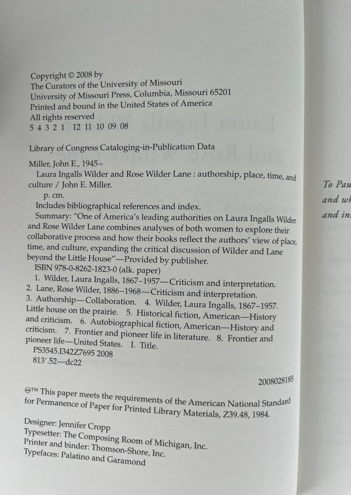 Laura Ingalls Wilder and Rose Wilder Lane: Authorship, Place, Time, and Culture