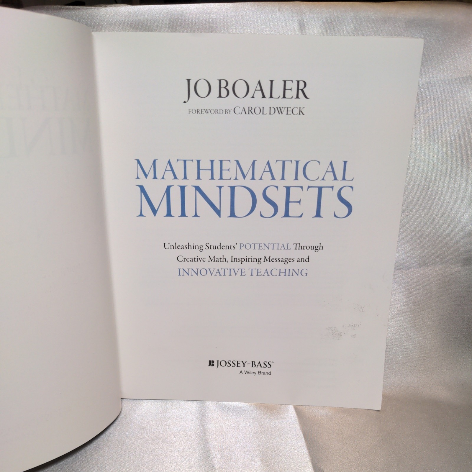Mathematical Mindsets by Jo Boaler Paperback 2016 Self Development Education