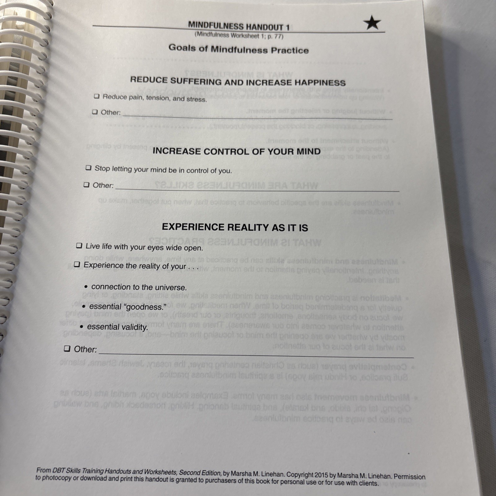 DBT Skills Training Handouts and Worksheets by Marsha M. Linehan 2014