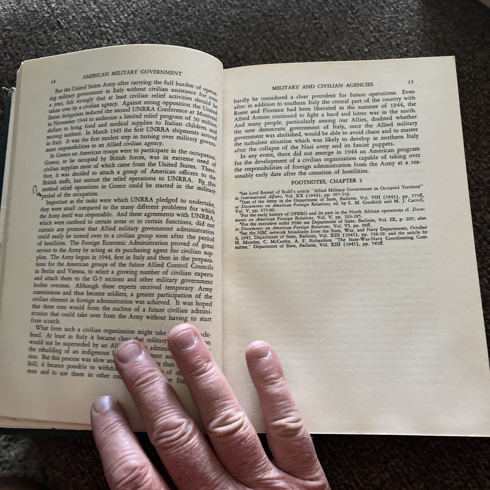 American Military Government, its Organization and Policies. 1947 Copy