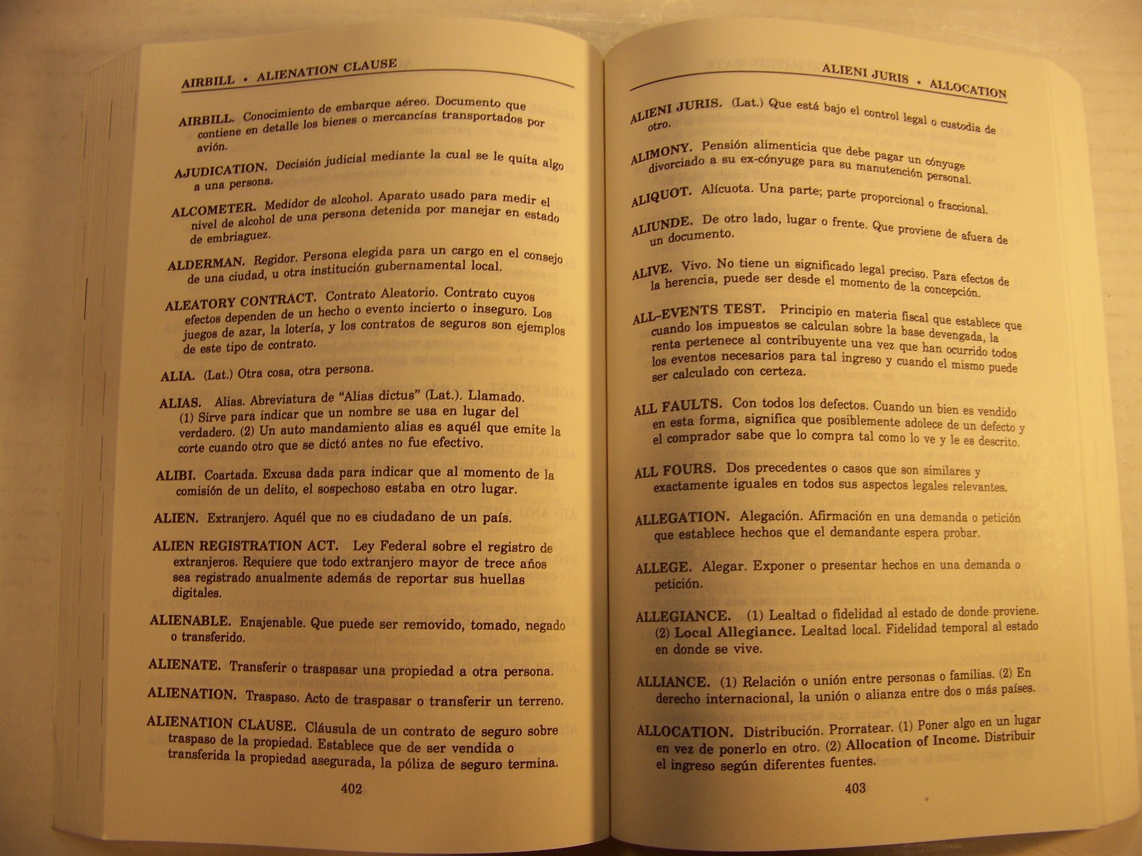 West’s Spanish-English / English-Spanish Law Dictionary Brand New LN, Free H&S