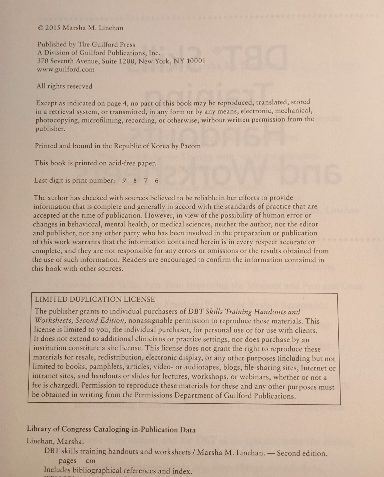 DBT Skills Training Handouts and Worksheets Marsha M Linehan Second Edition