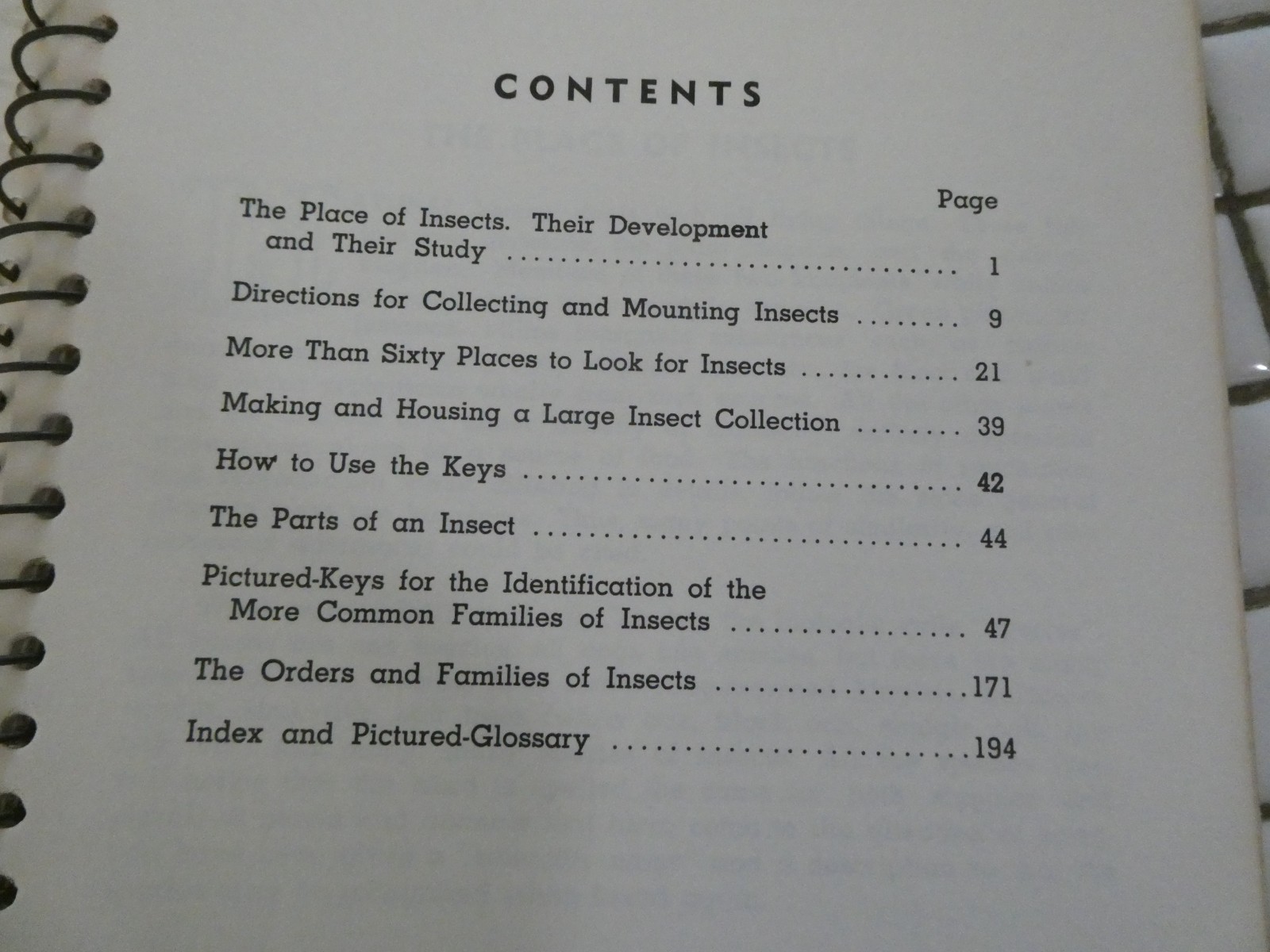 HOW TO KNOW THE INSECTS PUB 1947 SPIRAL BOUND HARD PAPER COVER 205 PAGES