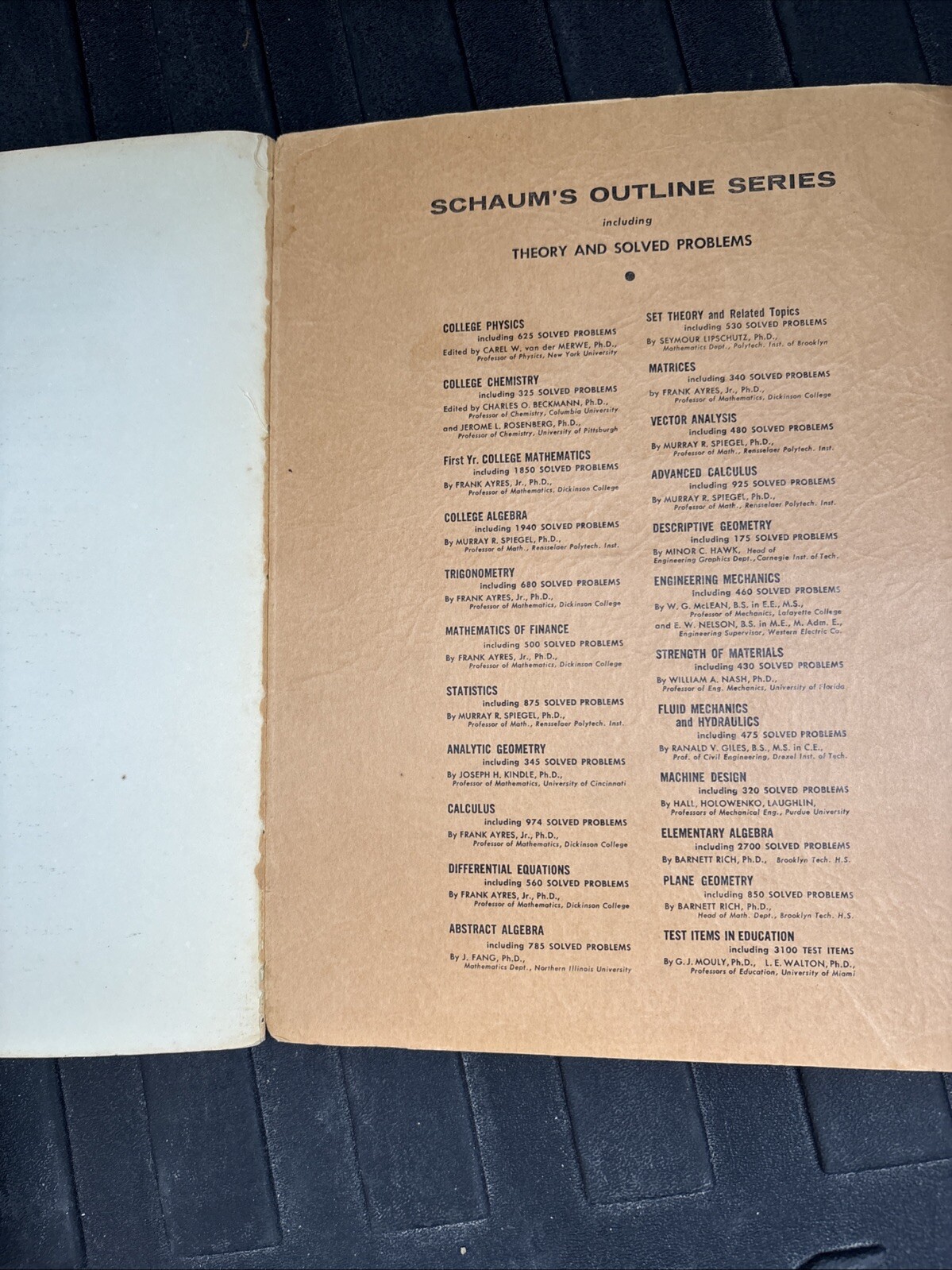 Theory and problems of College Algebra by Murray R. Spiegel 1956