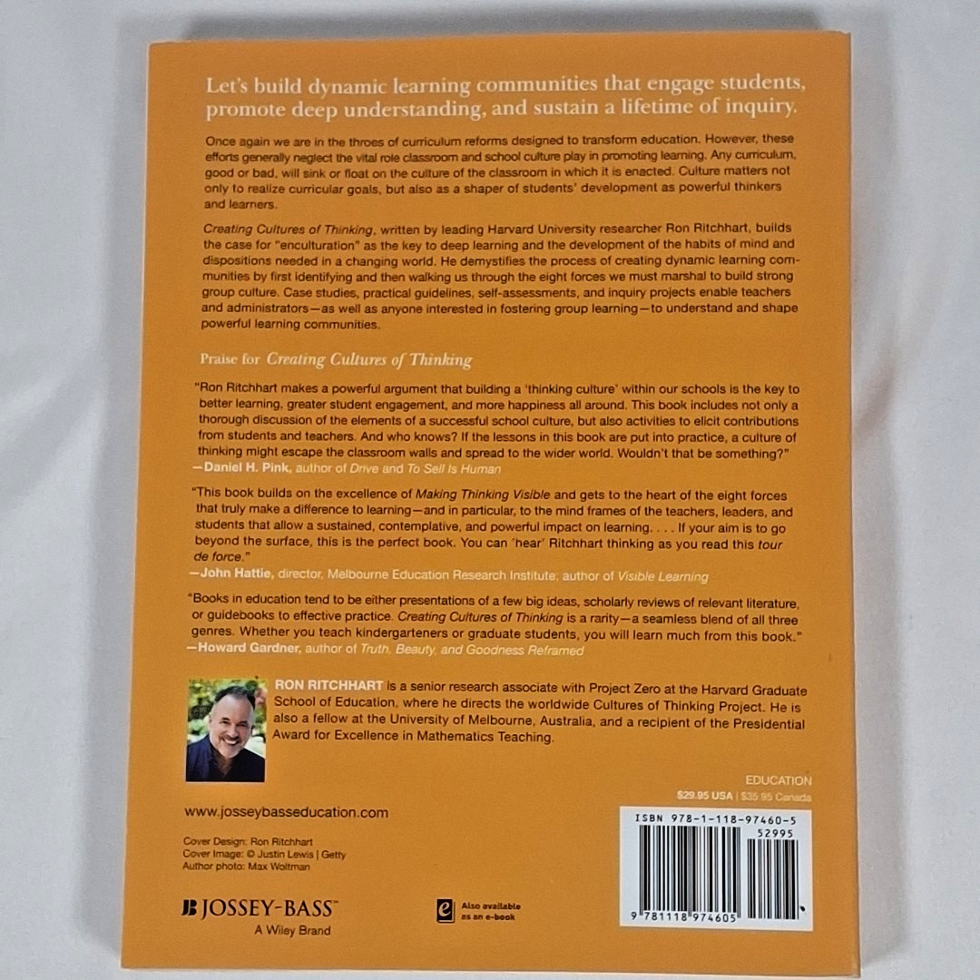 Creating Cultures of Thinking Ron Ritchhart – Education Teaching Paperback Book