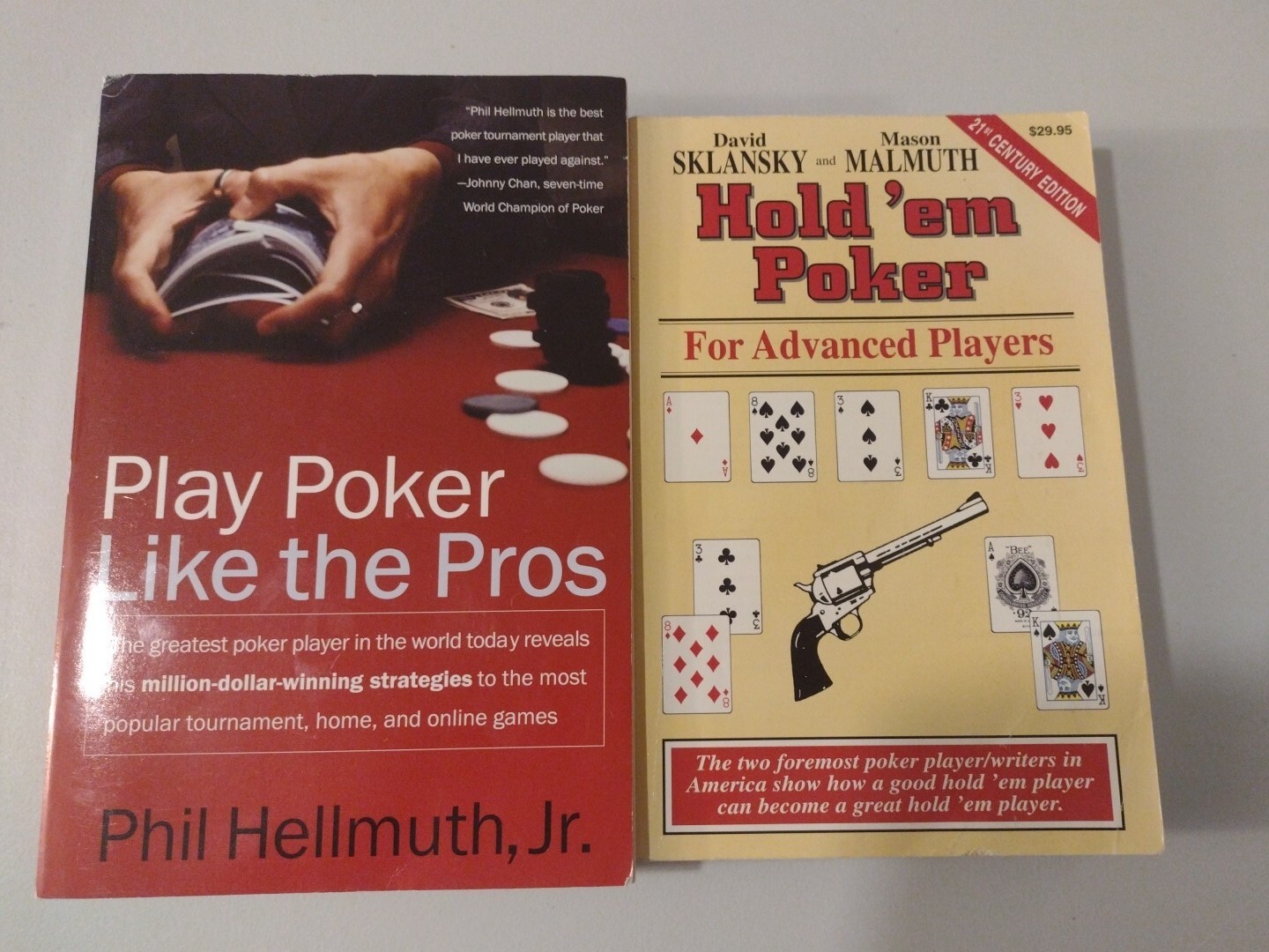 Hold ‘em Poker For Advanced Players & Play Poker Like The Pros 2 Book Lot