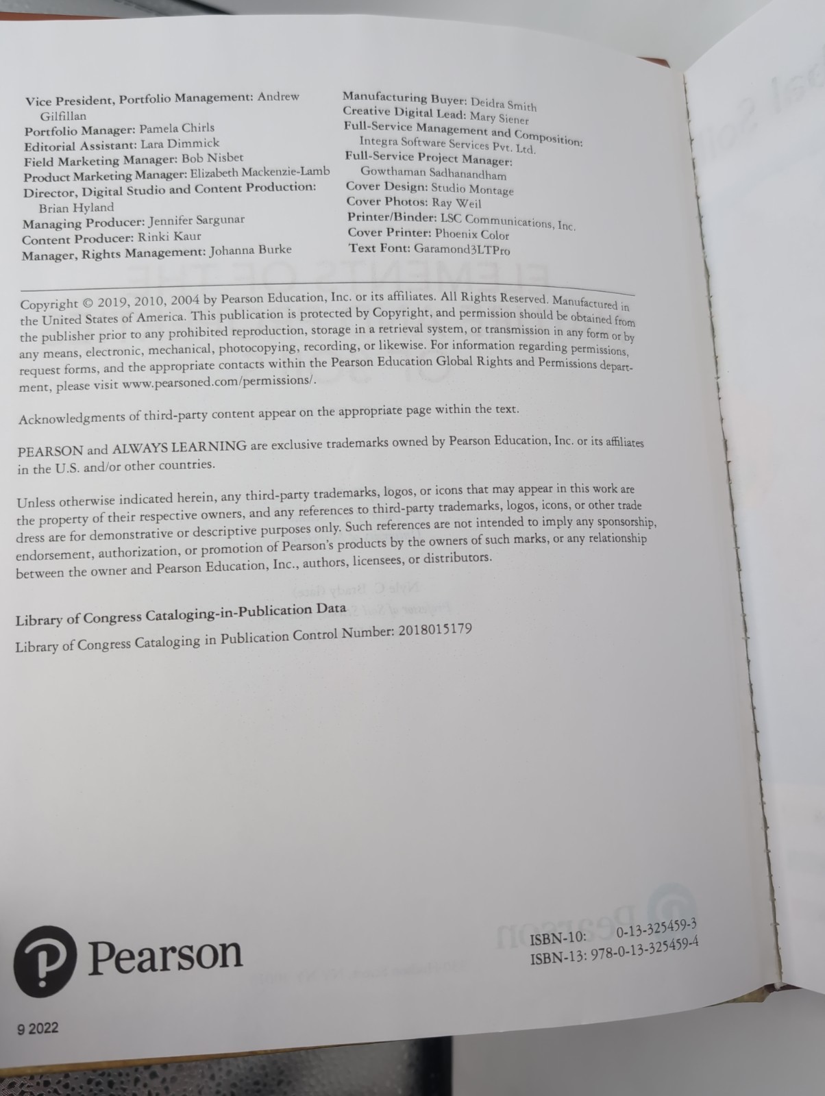 Elements of the Nature and Properties of Soils by Ray Weil and Nyle Brady (2018,
