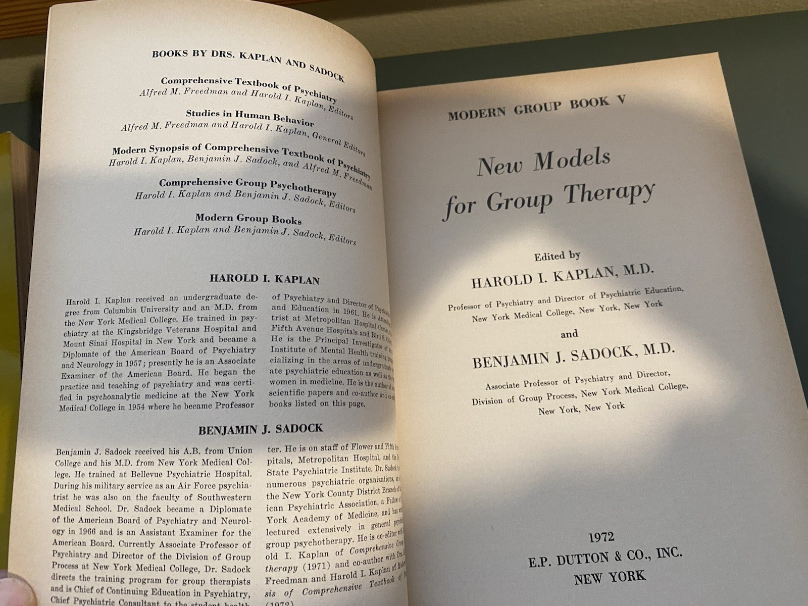 Lot of 4 Modern Group Books- Group Therapy 1st editions Harold I. Kaplan, M.D. +