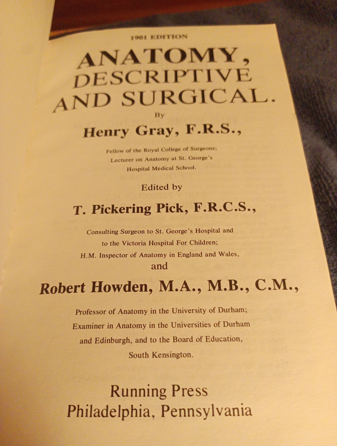 Gray’s Anatomy : The Unabridged Running Press Edition of the American Classic…