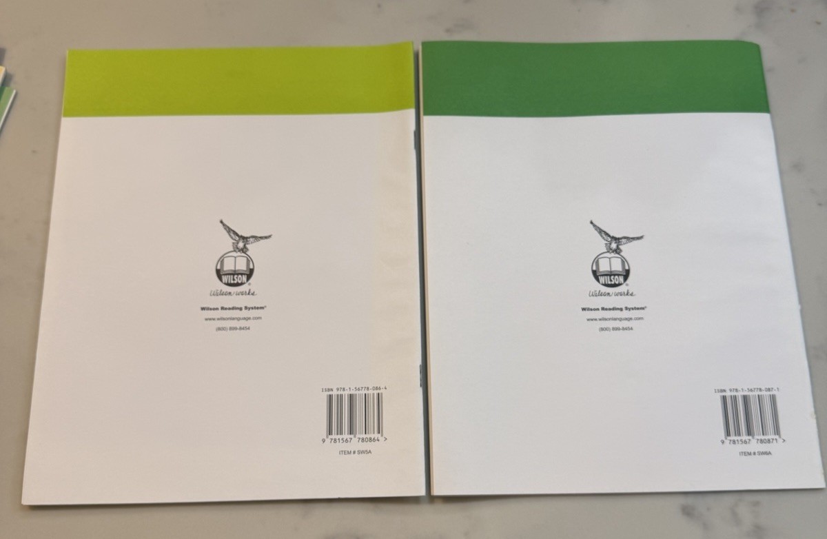 Wilson Reading System Student Workbook 5A and 6A, 3rd Ed, 1 of each, 2 books