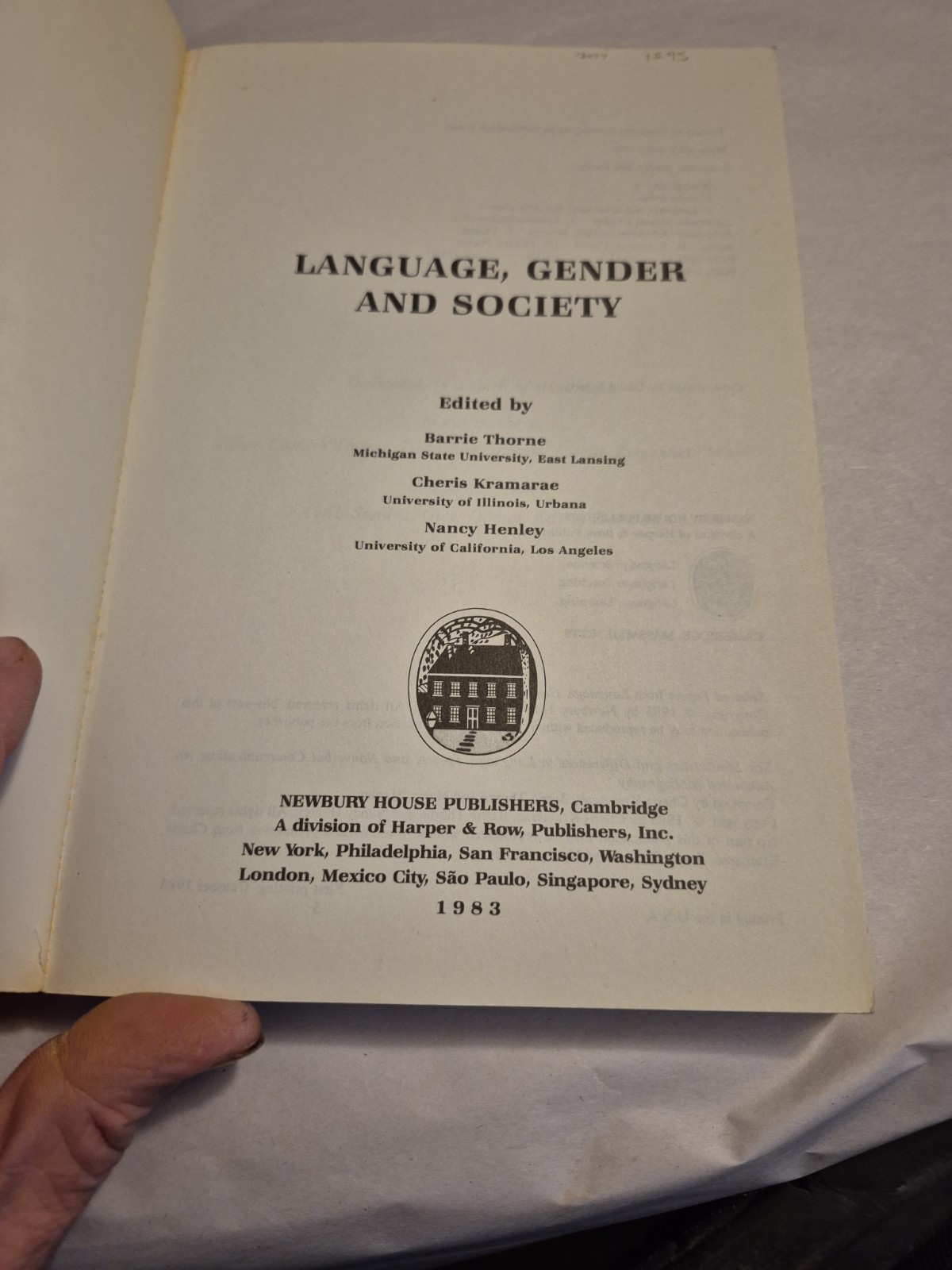 Language Gender and Society TPB Thorne Krammare Henley Feminism Theory