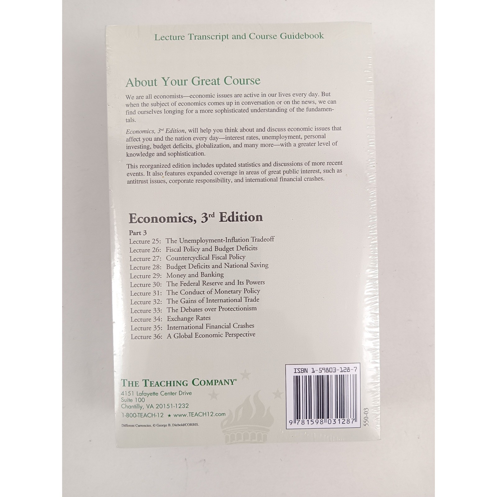The Great Courses Economics Lecture Transcripts Professor Timothy Taylor NEW