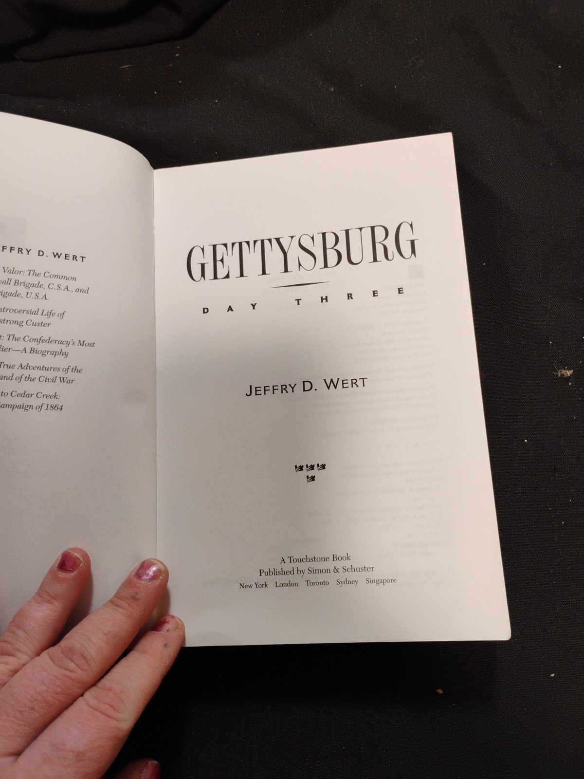 1st Touchstone Edition/Paperback/Gettysburg- Day Three/Jeffrey D. Wert