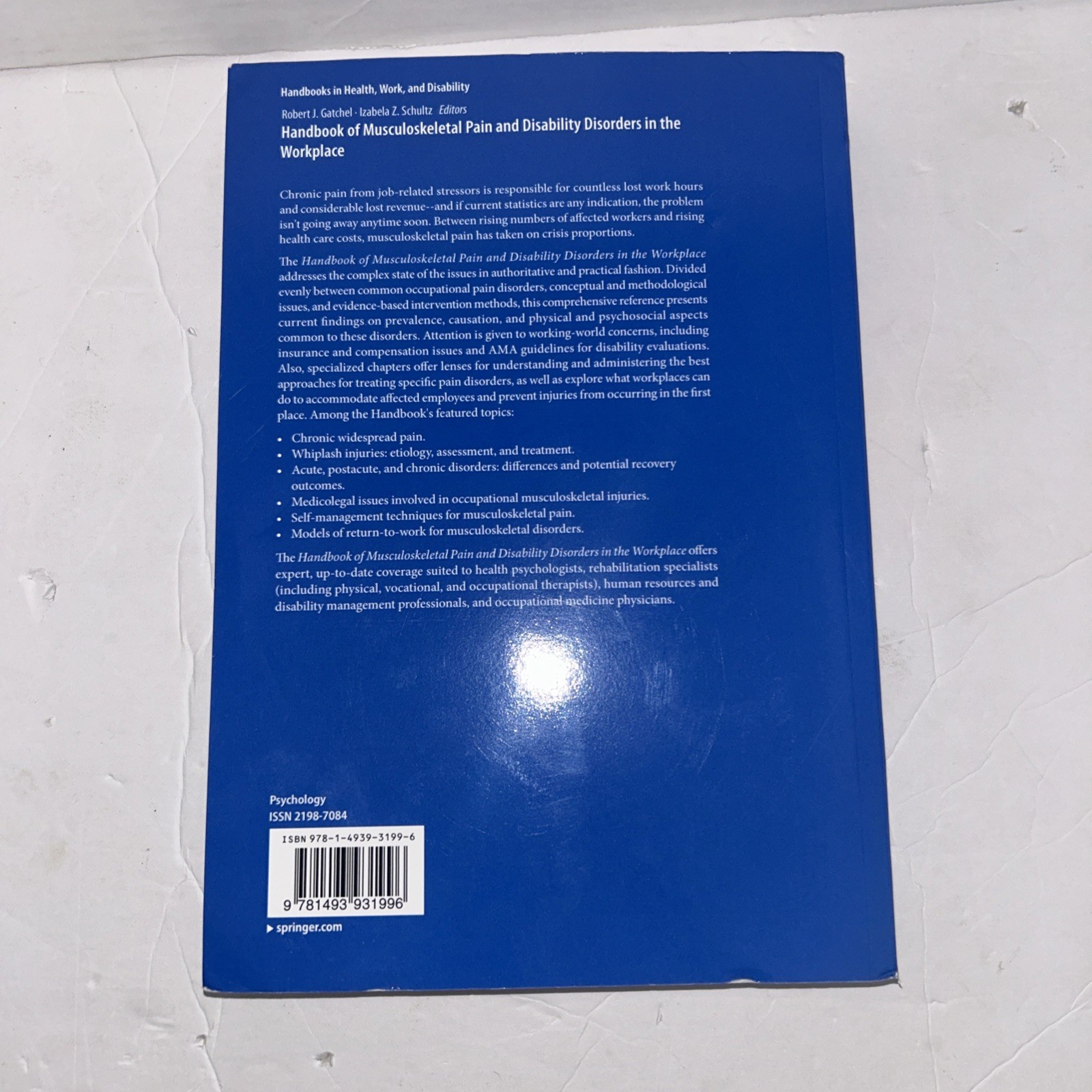 Handbook of Musculoskeletal Pain and Disability Disorders in the Workplace, H…