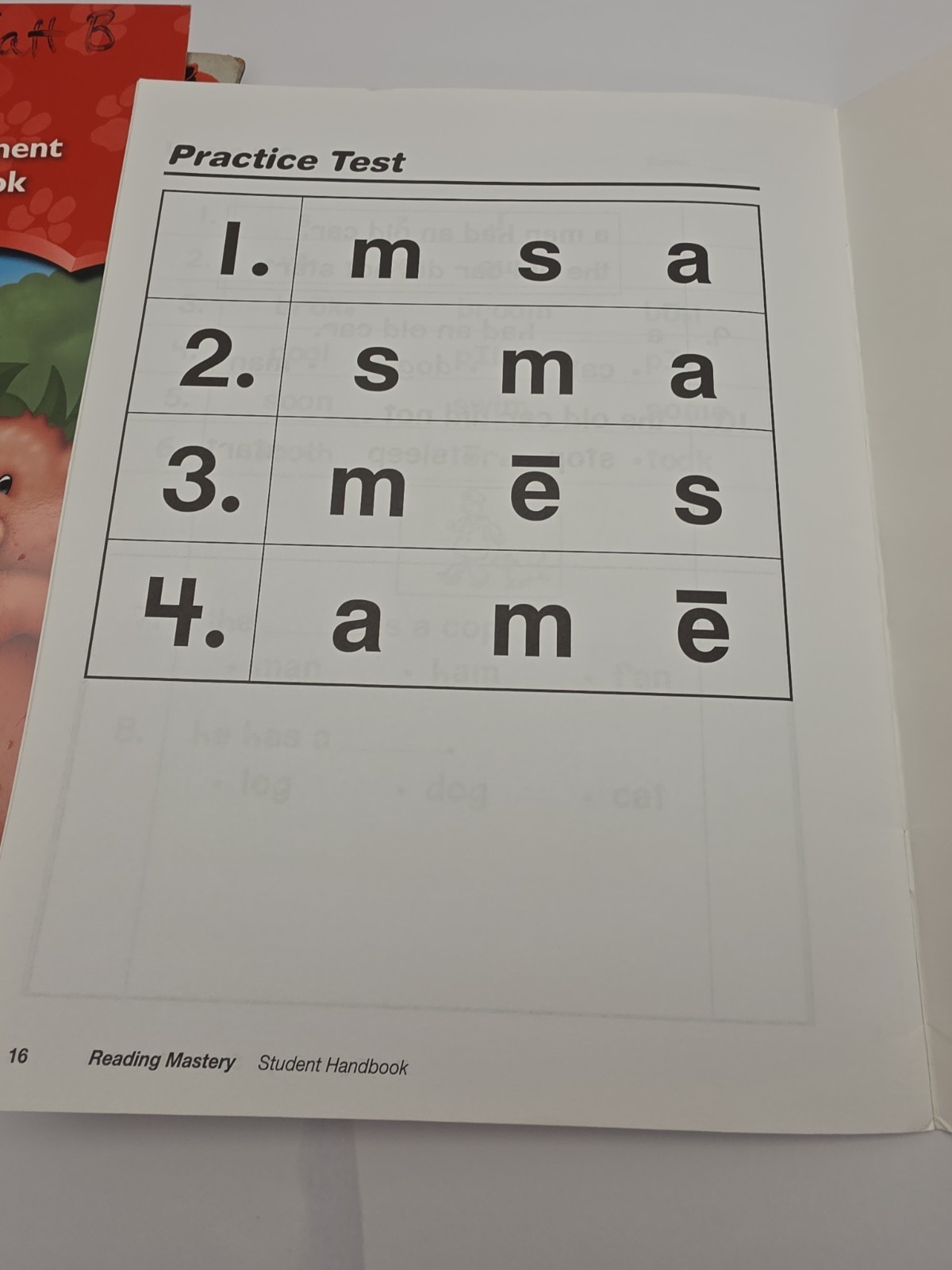 Reading Mastery SRA Signature Edition Grade K Curriculum Based Assessment Book 1