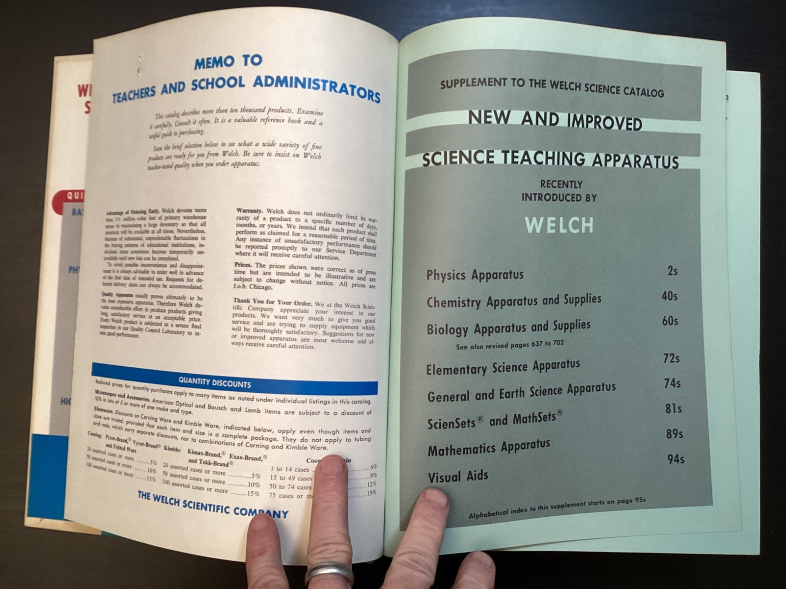1968 Welch Laboratory Apparatus Hardcover Scientific Catalog