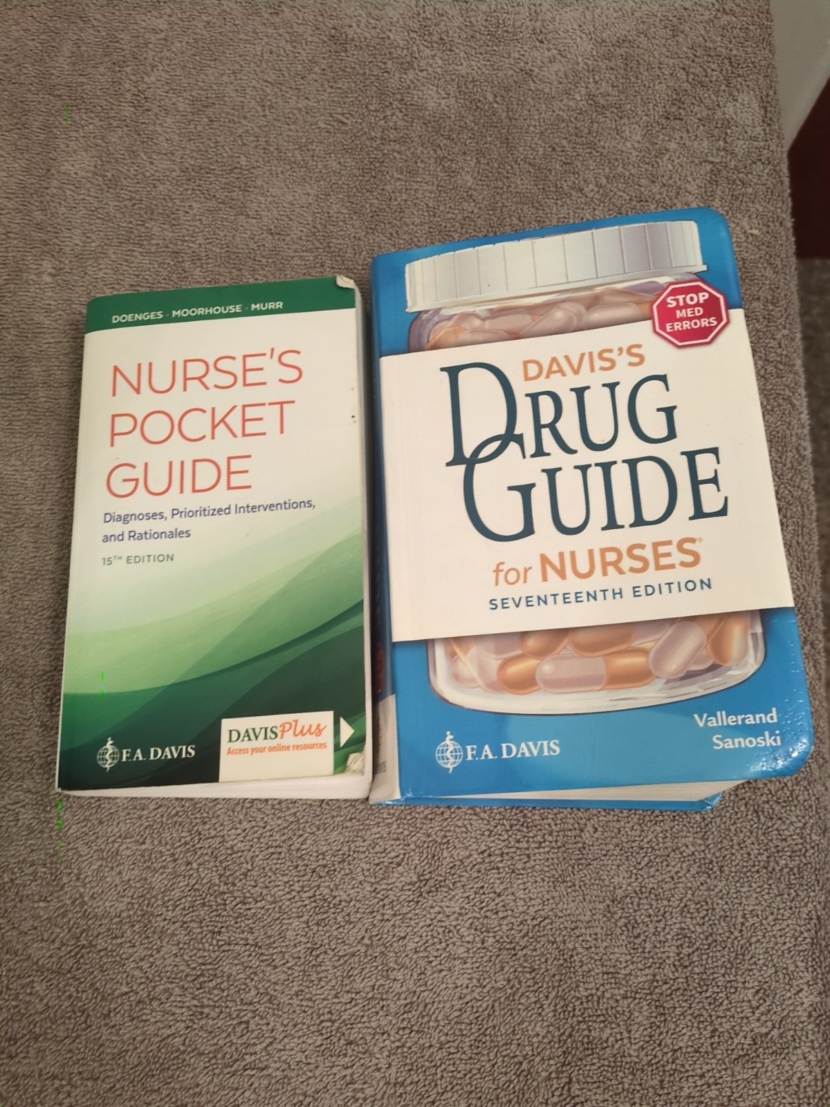F.A Davis’s Drug Guide & Nurses Pocket Guide – Paperback – Very Good Books Lot