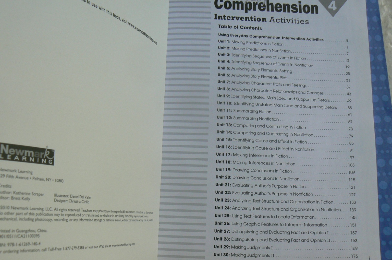 Everyday Comprehension Intervention Activities gr.4 Newmark Learning 5-day units