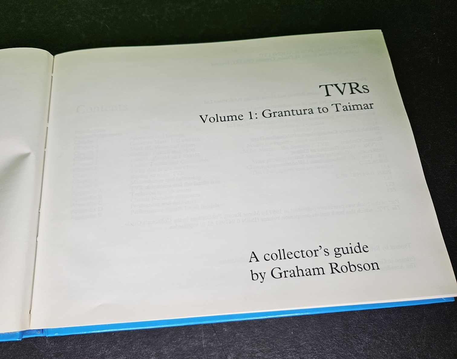 TVRs Volume 1 – Grantura to Taimar by Graham Robson, 1993 Motor HB, British Auto