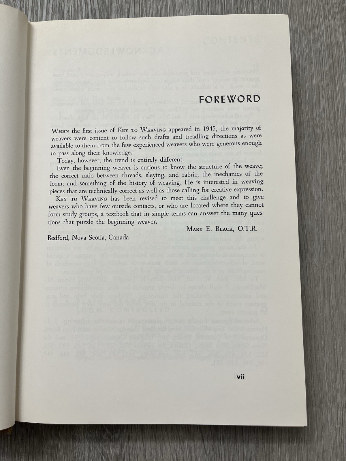 New Key to Weaving Mary E Black O.T.R. 1971 HC Master Guild Canadian Weavers VG