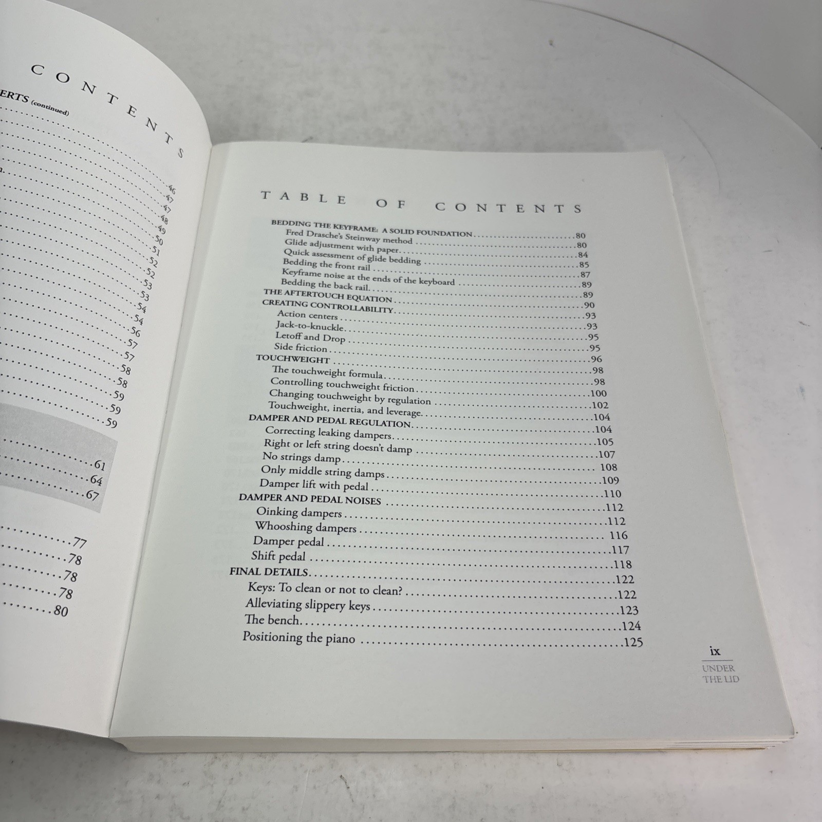 Under The Lid: The Art & Craft Of The Concert Piano Technician by Brady