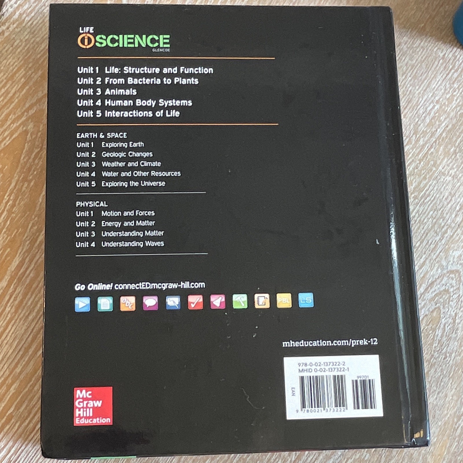 Glencoe iScience Life Middle School Hardcover McGraw-Hill Education Georgia