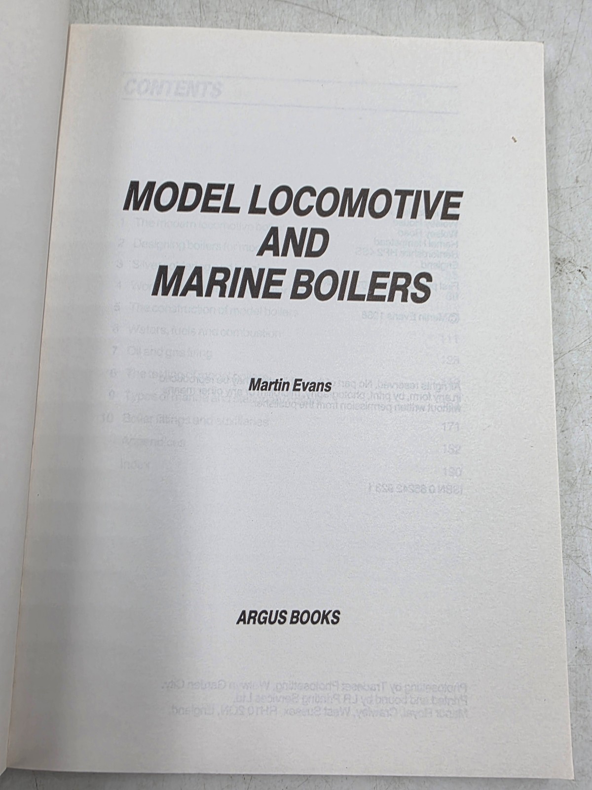 MODEL LOCOMOTIVE AND MARINE BOILERS Martin Evans TPB~ 190 pgs~ 1988