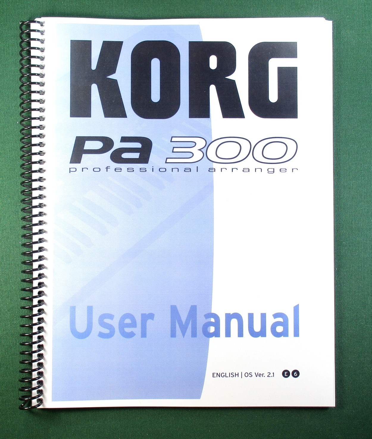 Korg PA 300 V2.1 Instruction Manual: Full Color 396 Pages & Protective Covers!