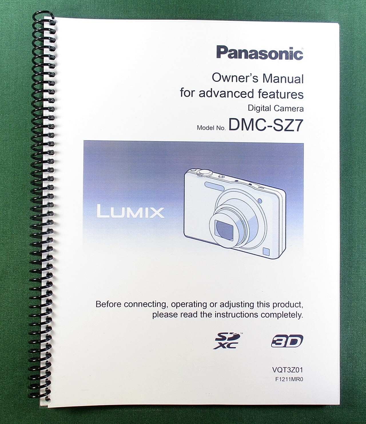 Panasonic Lumix DMC-SZ7 Advanced Instruction Manual: 92 Pages & Clear Covers!