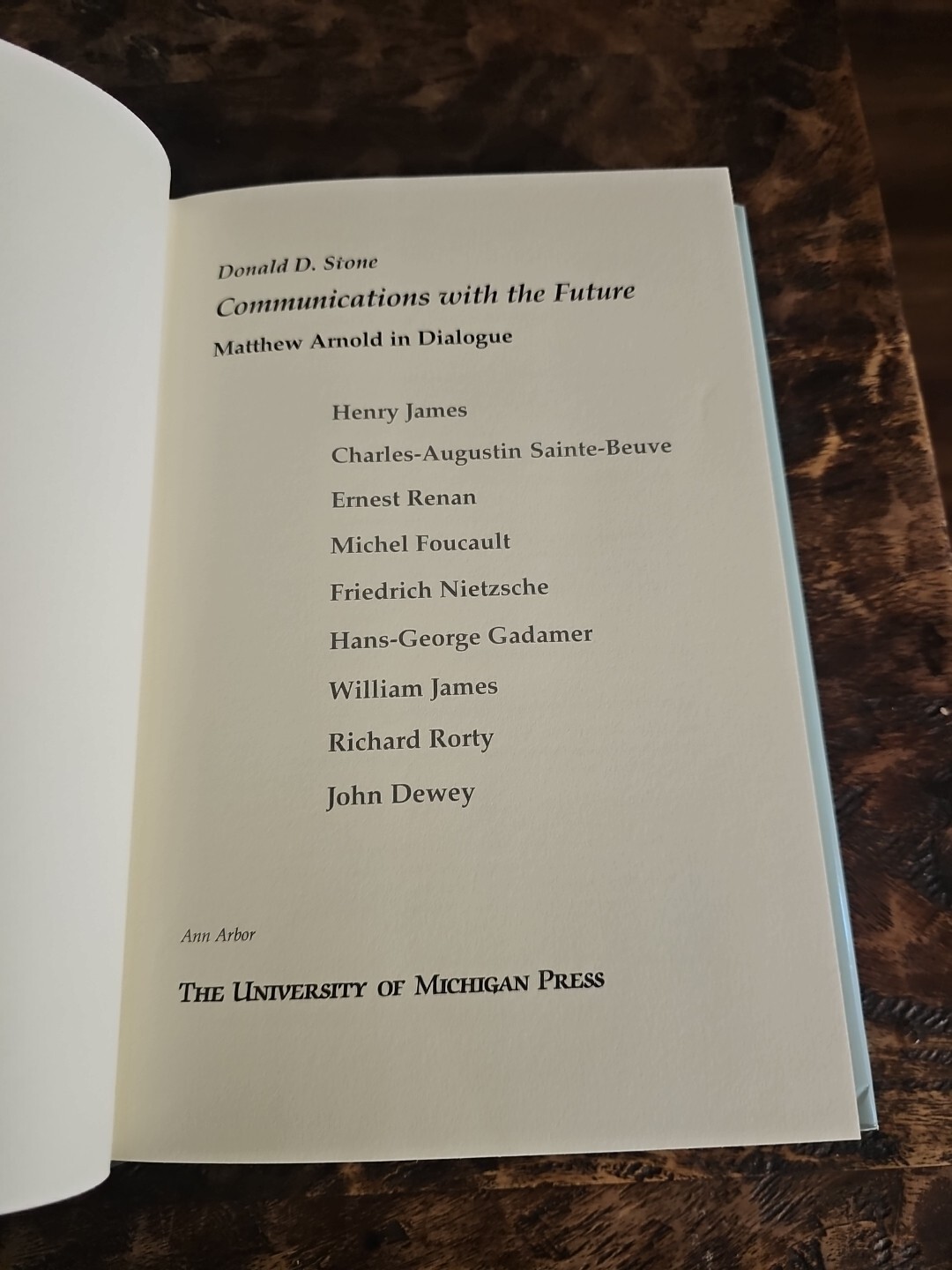 Communications With The Future Matthew Arnold In Dialogie By Donald Stone 2000