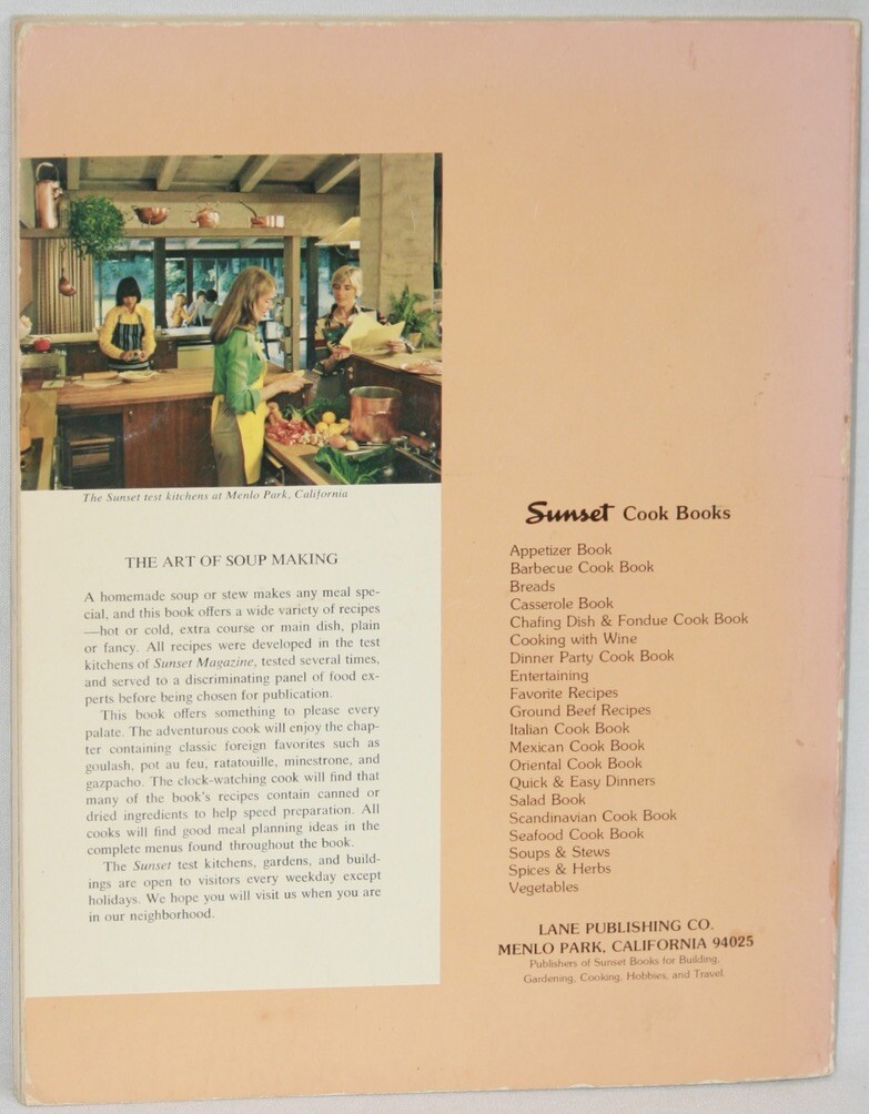 Soups & Stews Sunset Cookbook 8th Print 96 Pages 1975 Favorite Recipes