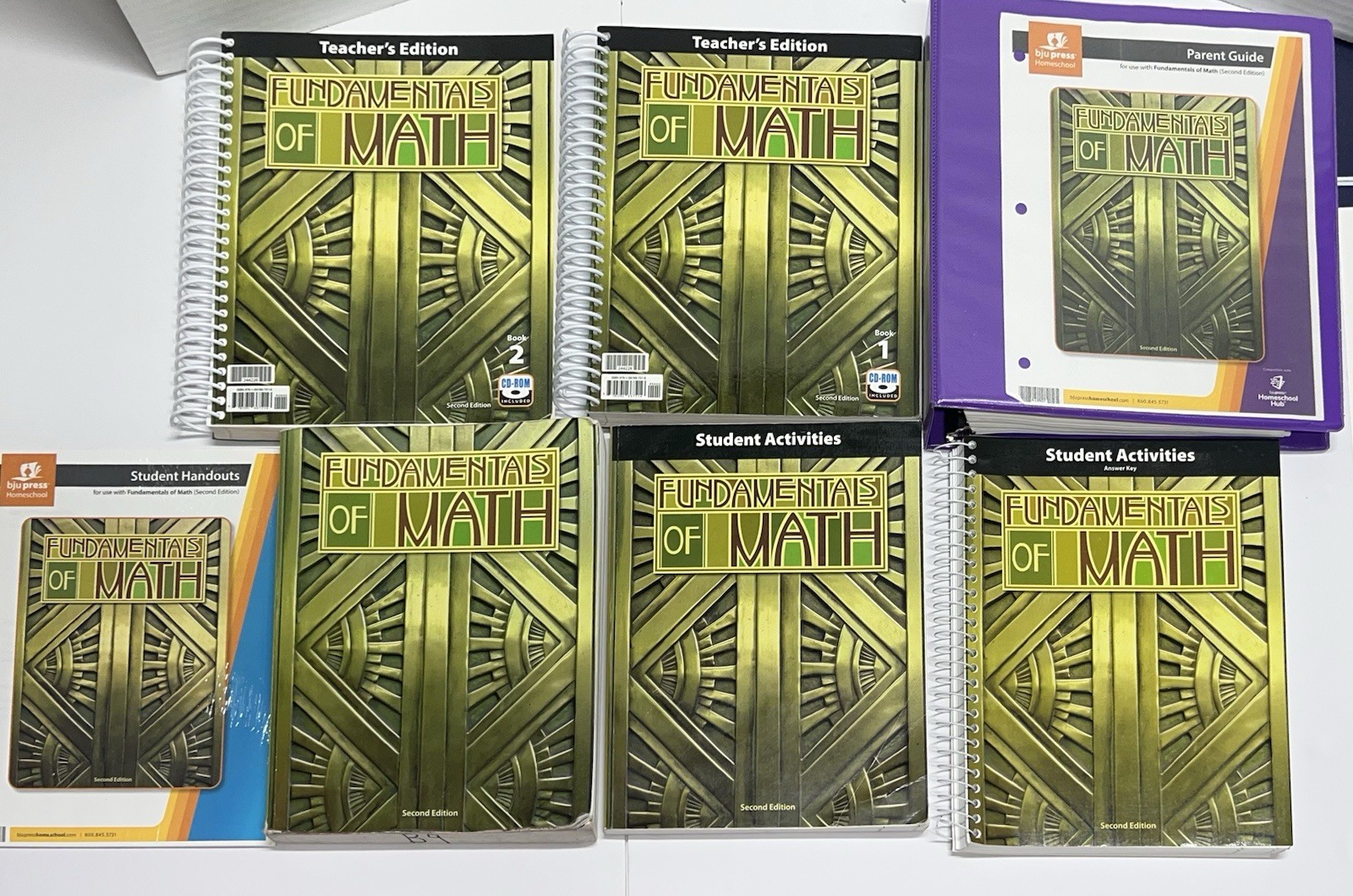 BJU Fundamentals of Math complete set kit 2nd ed. teacher text activities key cd