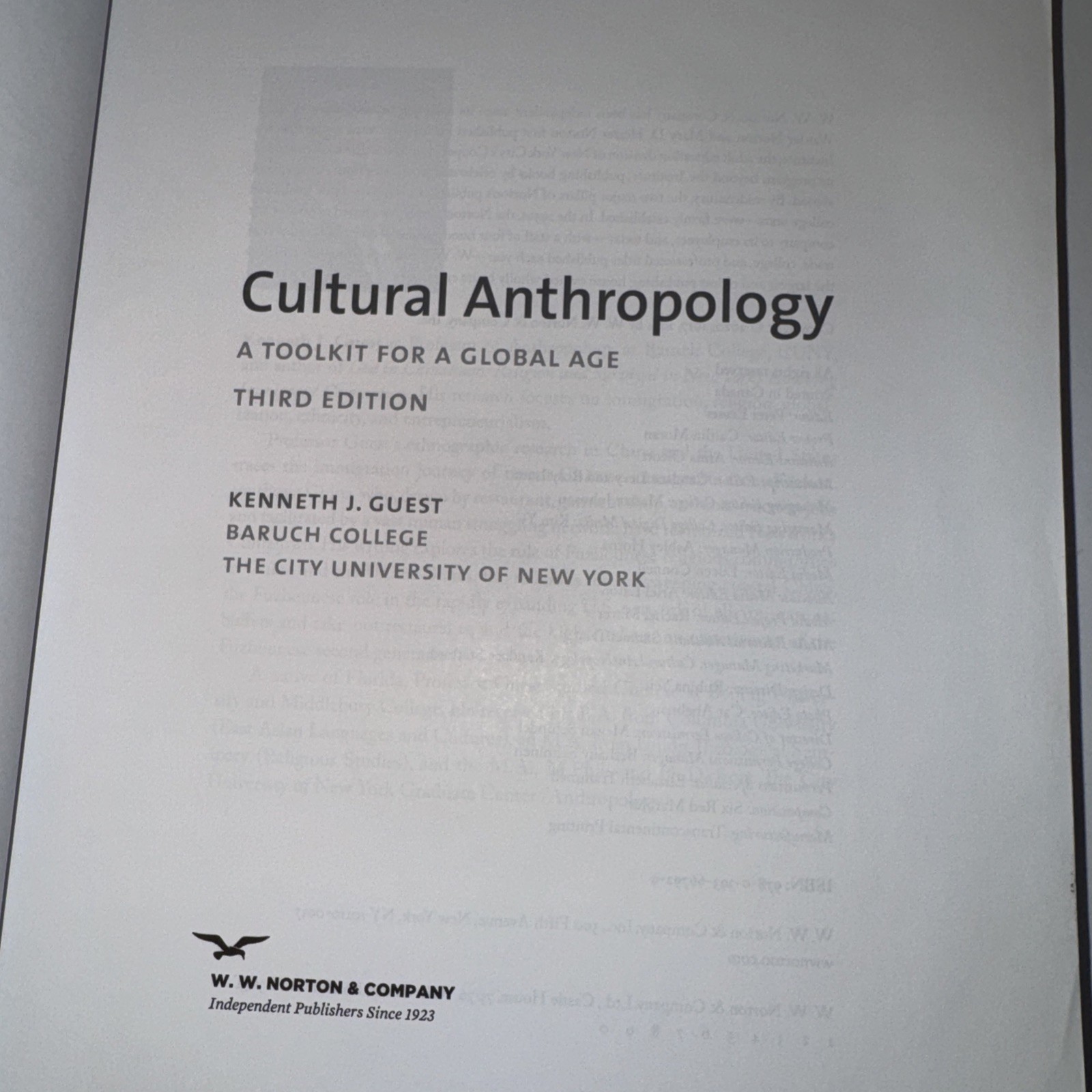 Cultural Anthropology A Toolkit For A Global Age 3rd Ed By Kenneth J. Guest