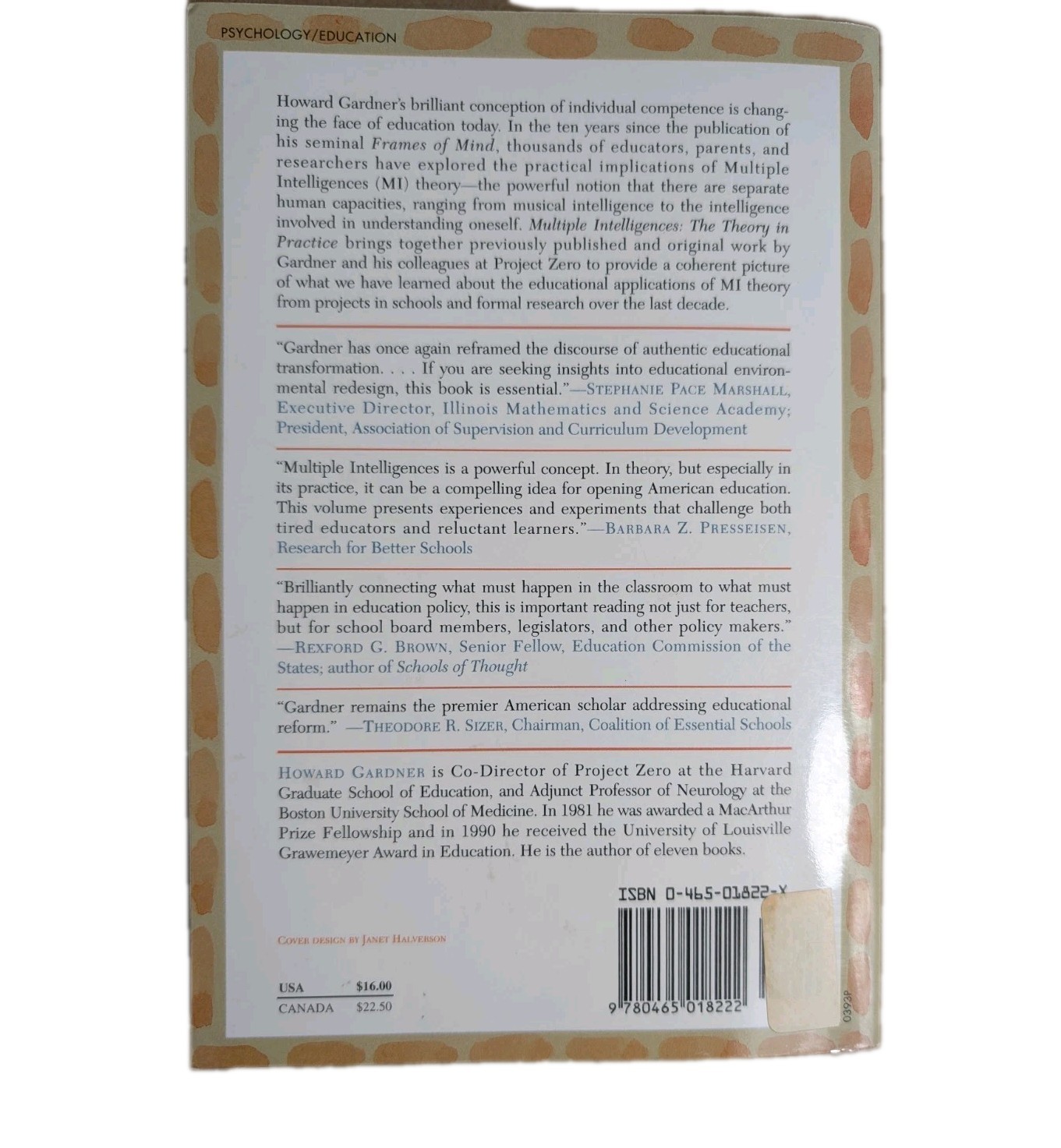 Howard Gardner Multiple Intelligences Theory in Practice Book Psychology…